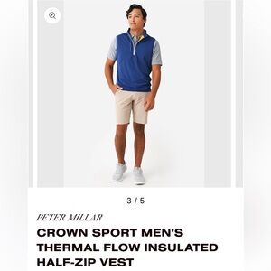 Peter Millar Crown Sport Thermal Flow Insulated 1/2 Vest Men’s Medium Golf $245
